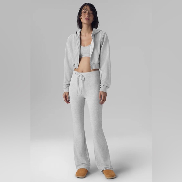 ALO Yoga Pants - Alo Yoga Sway Bootcut Sweatpants Light Heather Gray XS Set